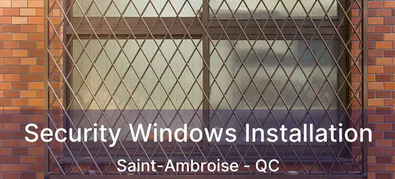  Security Windows Installation Saint-Ambroise - QC
